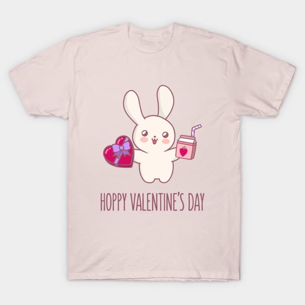 Valentine's Day Bunny T-Shirt by AnishaCreations